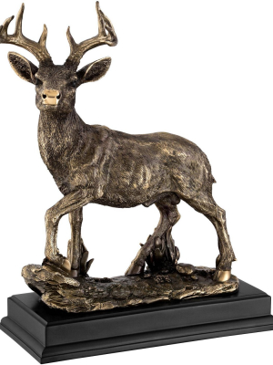 Kensington Hill Forest Peak 16 1/2" High Bronze Stag Deer Statue