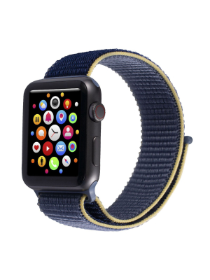 Insten Soft Woven Nylon Band For Apple Watch 42mm 44mm All Series Se 6 5 4 3 2 1, For Women Men Girls Boys Replacement Strap, Blue