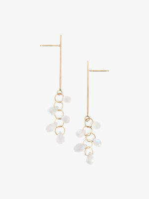 Moonstone Cluster Drop Earrings