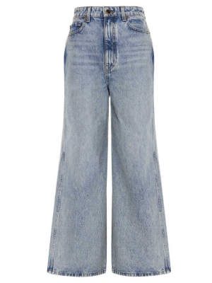 Khaite Wide Leg Cropped Jeans