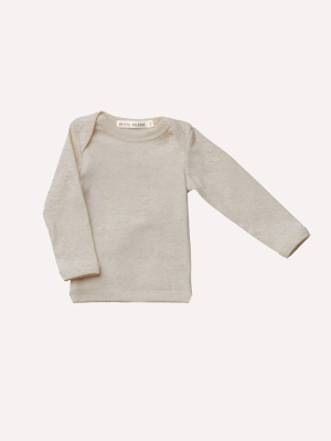 Lilou Long Sleeve Envelope Tee - Heather Grey