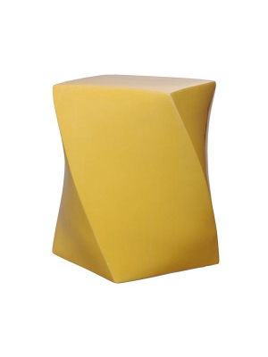 Twist Garden Stool In Sun Yellow