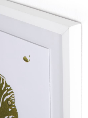 Framed Print - Green Golden Imprint