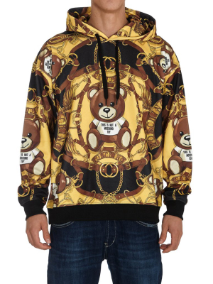 Moschino Teddy Print Drawstring Hoodie