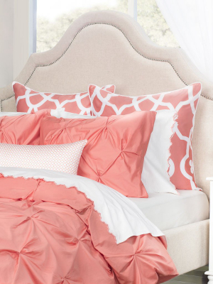 Coral Valencia Pintuck Duvet Cover