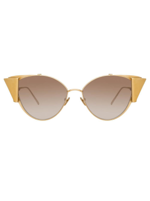 Carrie Cat Eye Sunglasses In Light Gold