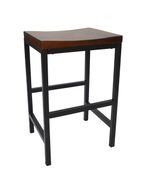 Ira 24" Counter Height Barstool Metal/chestnut