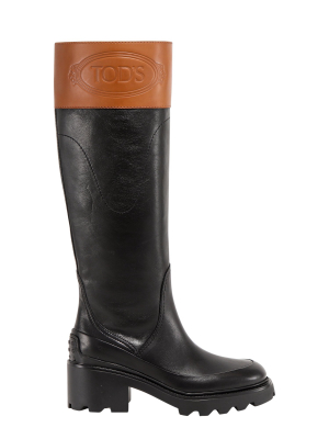 Tod's Logo Embossed Panelled Boots