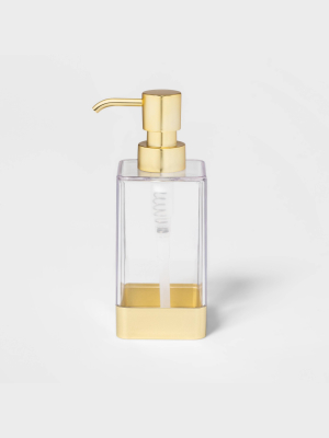 Square Soap/lotion Dispenser Gold/clear - Room Essentials™