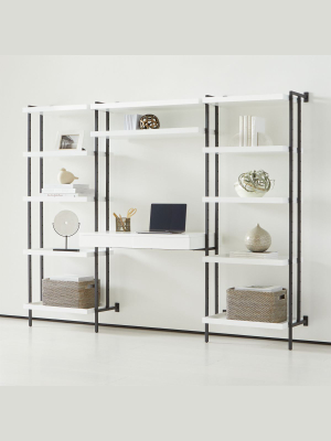 Flex Modular Tall Desk And 2 Bookcases