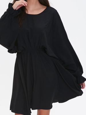 Billowy Trumpet-sleeve Dress