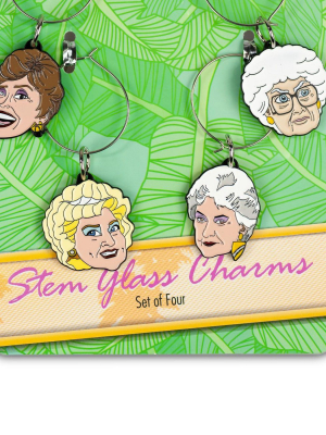 Just Funky Golden Girls Wine Charms, Set Of 4