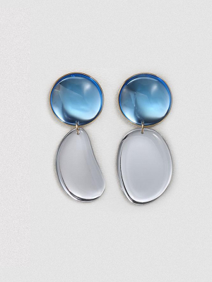 Asymmetrical Mirror Teardrop Earrings