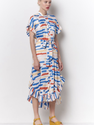 Marta Shirt Dress - Cut Color Print