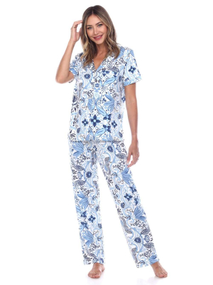 Short Sleeve & Pants Tropical Pajama Set