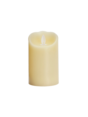3" X 5" Unscented Led Flickering Flame Pillar Candle Cream - Threshold™