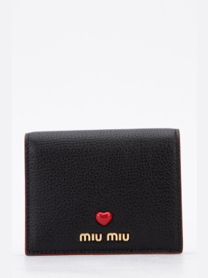 Miu Miu Logo Plaque Bi-fold Wallet