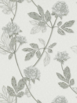 Ethan Floral Wallpaper In Grey And Silver Design By Bd Wall