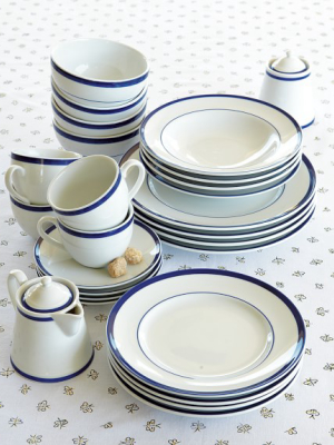 Brasserie Blue-banded Porcelain Cereal Bowls