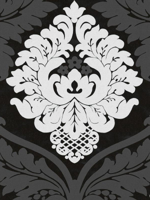 Baroque Floral Wallpaper In Black And White Design By Bd Wall