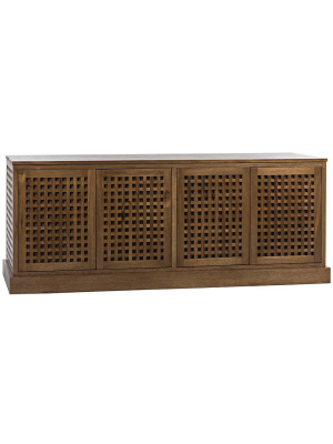 Noir Genti 4 Door Dark Walnut Sideboard