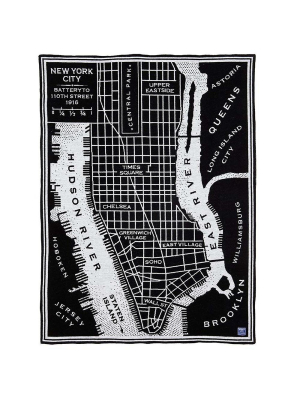 New York City Map Wool Throw