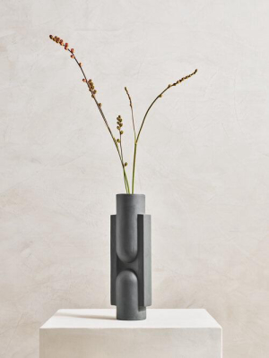 Kala Slender Ceramic Vase In Black Design By Light And Ladder