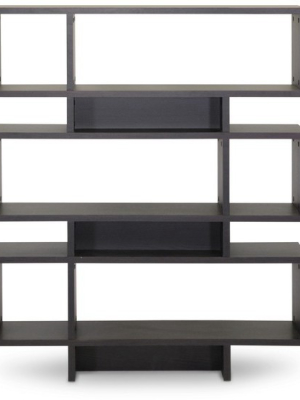 Cassidy 52.6" 6 Level Modern Bookshelf Dark Brown - Baxton Studio