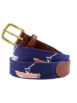 Power Boats Needlepoint Belt