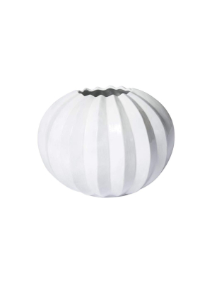 Vietri Incanto Pleated Round Vase