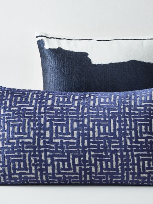 Ink & Crosshatch Pillow Cover Set - Midnight