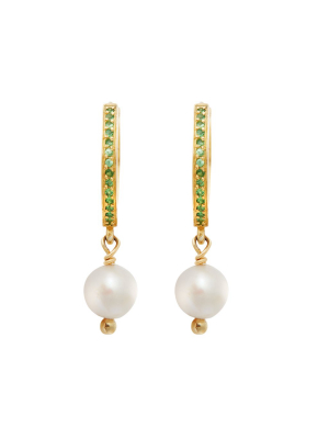 Pearl Drop Mini Hoops Slv-yp-ts