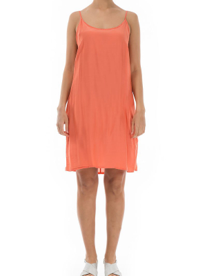 Strap New Orange Silk Bamboo Night Dress