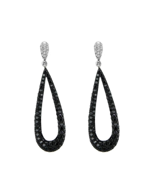 Effy 14k White Gold Black And White Diamond Earrings, 1.40 Tcw