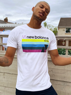 New Balance Running Retro Logo T-shirt In White