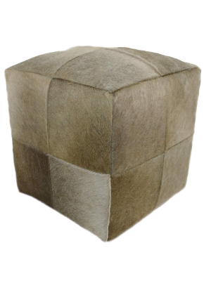 Cowhide Pouf, Dark Champagne