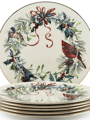 Winter Greetings 6-piece Dinner Plate Set