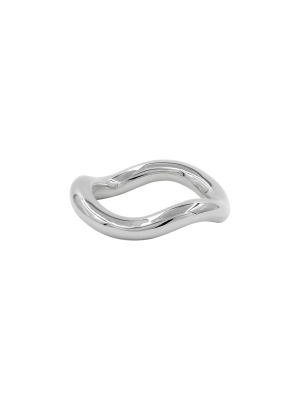 Popie Wave Ring - White Gold