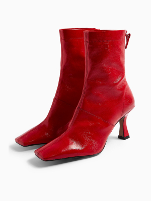 Viva Red Flared Boots