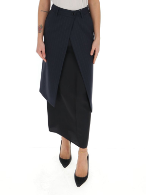 Mm6 Maison Margiela Wrap Front Layered Skirt