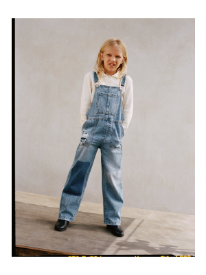 Patchwork Denim Overalls