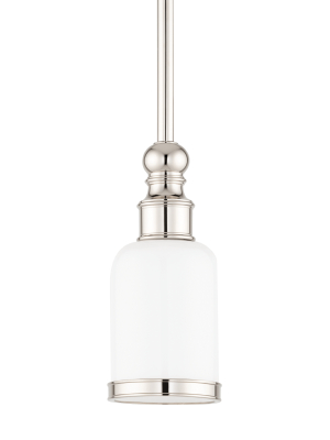 Hudson Valley Lighting Chatham Pendant - Polished Nickel & Opal Glossy