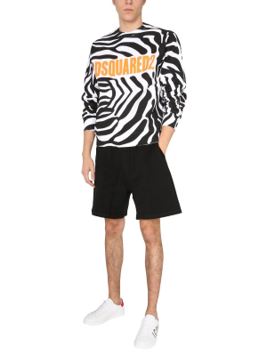 Dsquared2 Logo Appliquéd Sweat Shorts