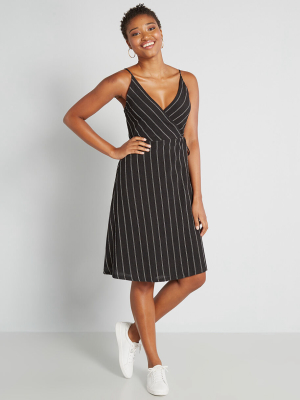 Blurred Lines Wrap Midi Dress