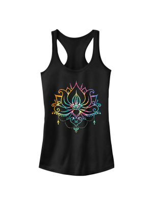 Junior's Lost Gods Rainbow Lotus Flower Racerback Tank Top