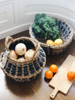 Daya Upcycled Denim Foldable Basket Set