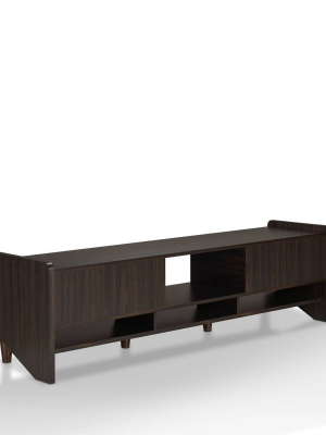 70" Evan Tv Stand Dark Brown - Mibasics