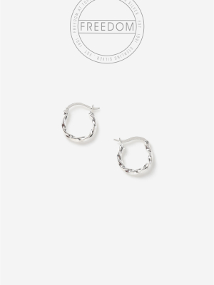 **sterling Silver Twist Hoop Earrings