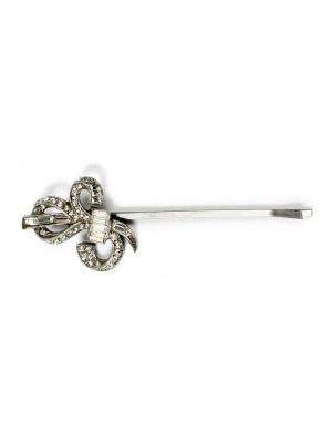 Deco Ribbon Crystal Bobby Pin