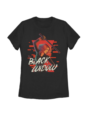 Women's Marvel Black Widow Streaked Hourglass T-shirt